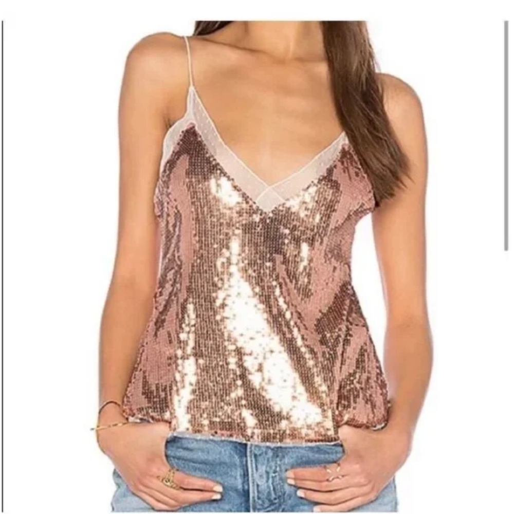 Free people sassy sequins‎ cami. NWT. Retail 68